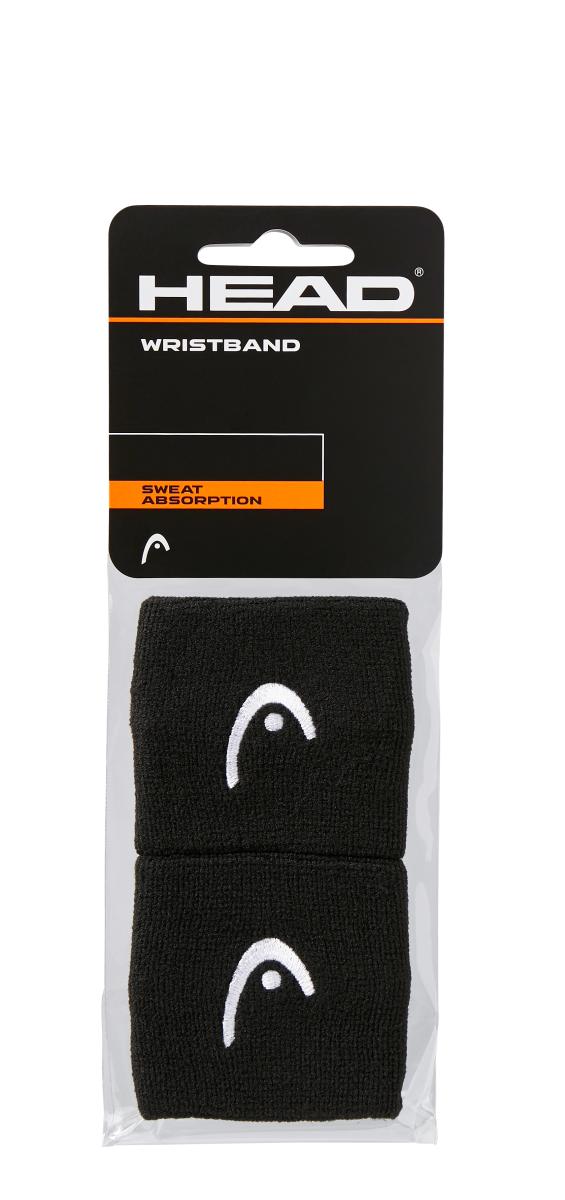 HEAD Wristband 2.5" Black 2 Pack