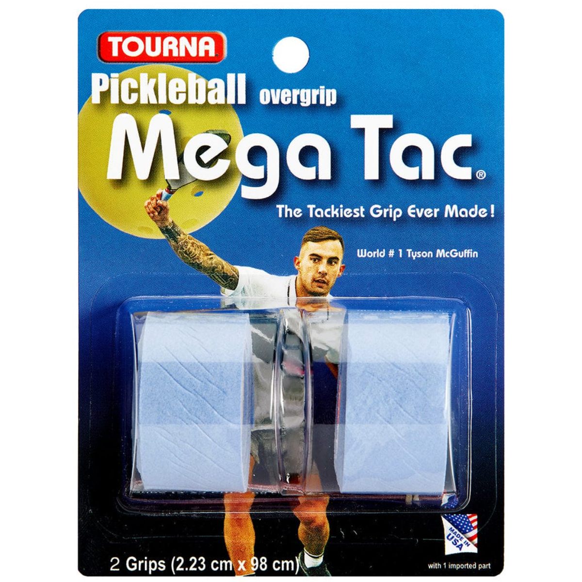 Tourna Grip Pickleball Mega Tac Blue (2 GripBlisterPk)