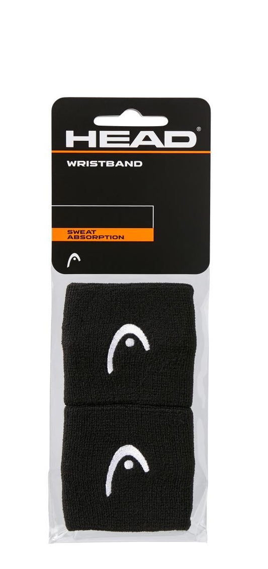 HEAD Wristband 2.5" Black 2 Pack