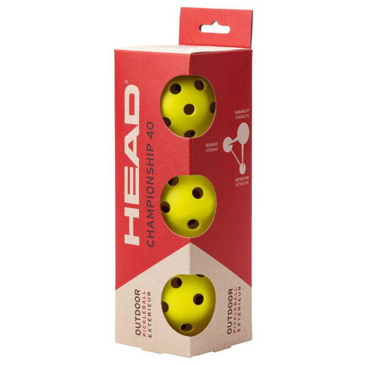 HEAD Championship 40 Outdoor Pickleballs 3pk