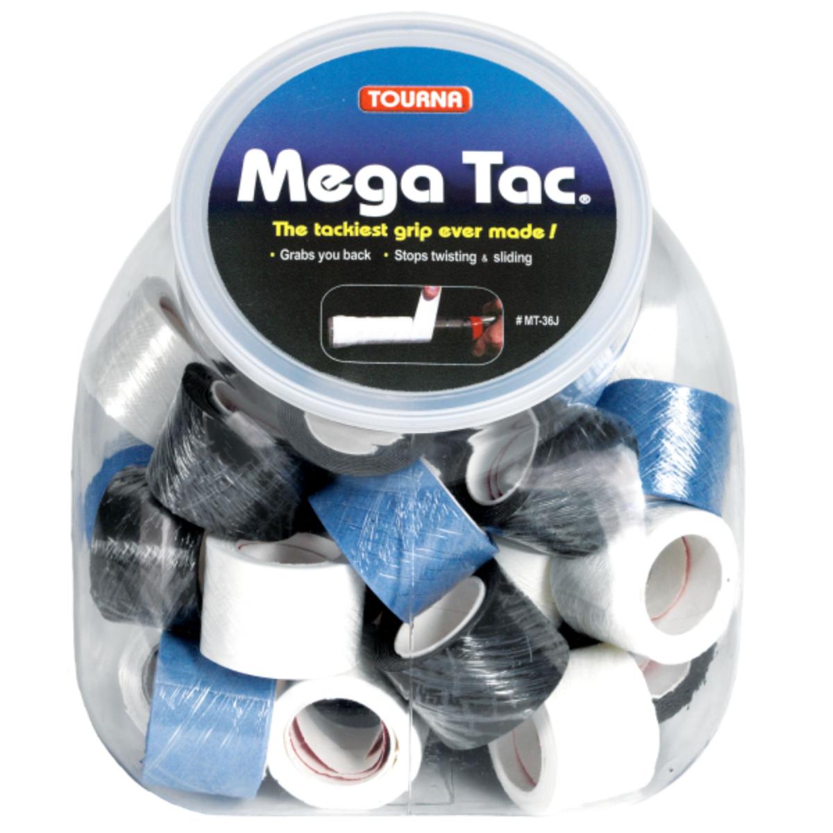 Tourna Mega Tac Blu,Blk,Wht 36 Jar Assorted