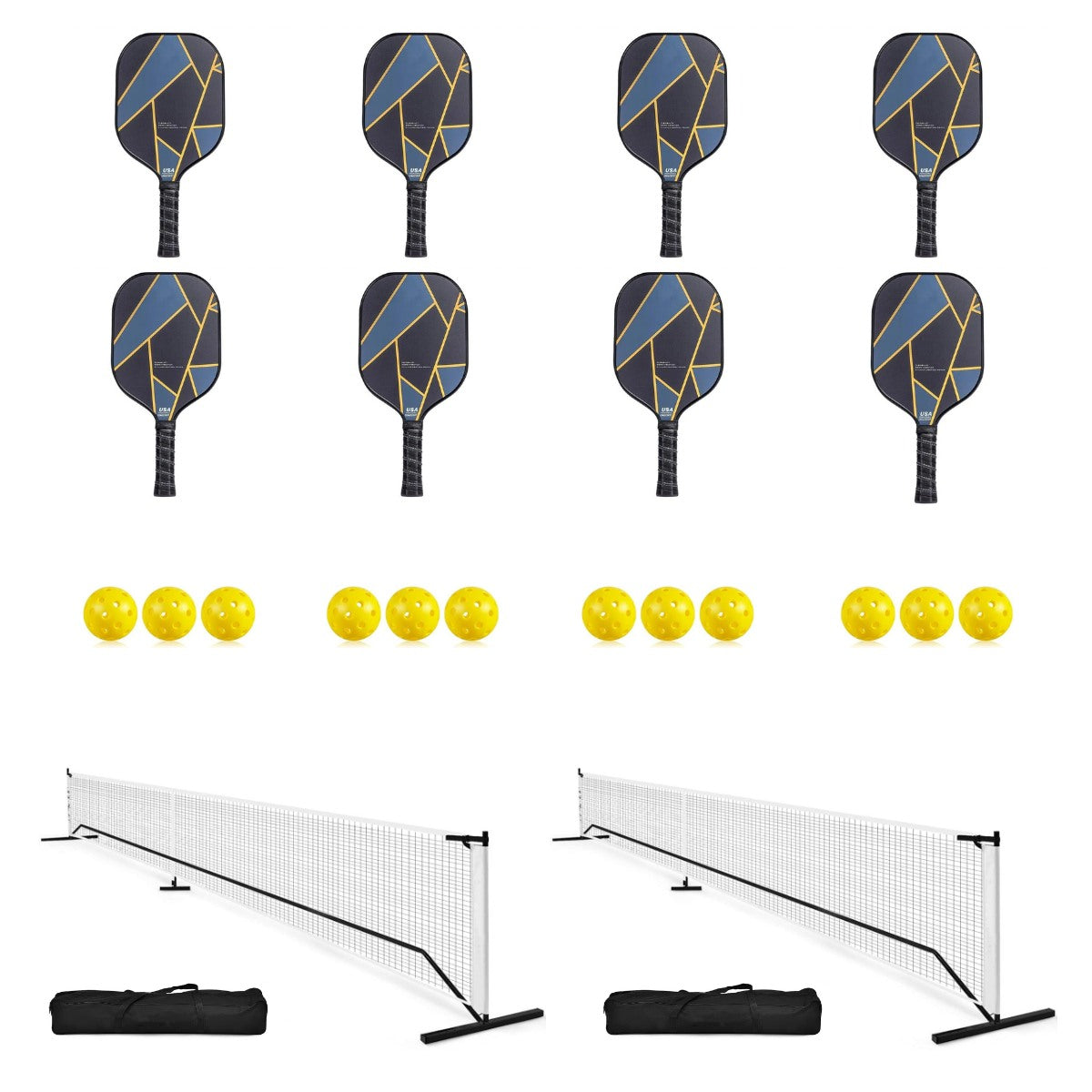 Lightning Pickleball 2 Court 8 Player Kit